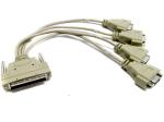4-monitor splitter cable – Has one 68-pin high density video connector at one end and four 15-pin VGA monitor output connectors