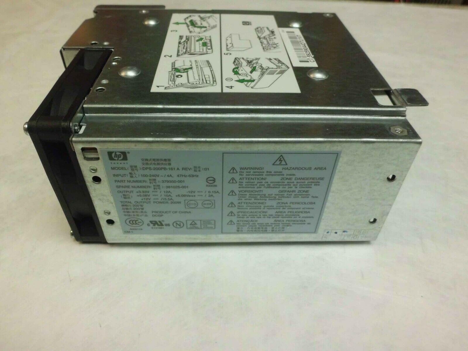 DPS 200PB 161 379350 001 381025 001 220w power supply 90 132 180 264vac operational 100 127 200 240vac rated with active power factor correction pfc