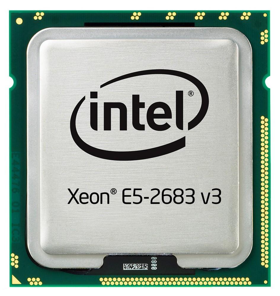 Intel Fourteen-Core 64-bit Xeon E5-2683v3 processor – 2.0GHz (Haswell-EP, 35MB Level-3 cache size, 9.6 GT/s QPI (4800 MHz) 5 GT/s DMI) Front Side Bus (FSB), 120 Watt TDP (Thermal Design Power), FCLGA2011-3 (Flip-Chip Land Grid Array) socket)